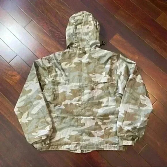 OSIRIS Mens Windbreaker Jacket Hood Lightweight Green Camo Print Size Small - Picture 14 of 16